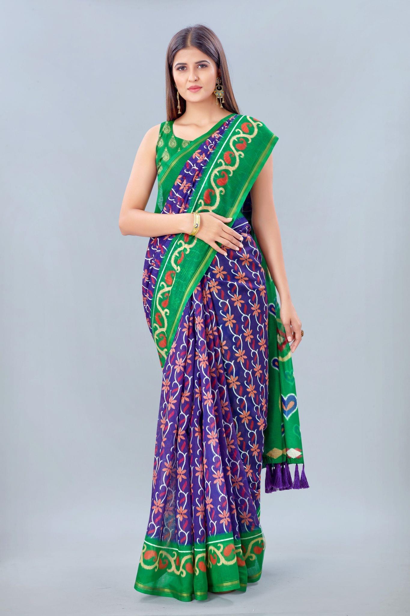 Women's Pure Cotton Floral Digital Print Multicolor Saree