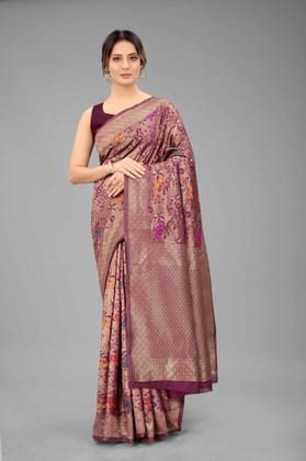 Women's Banarasi Art Silk Saree With Unstiched Blouse Piece