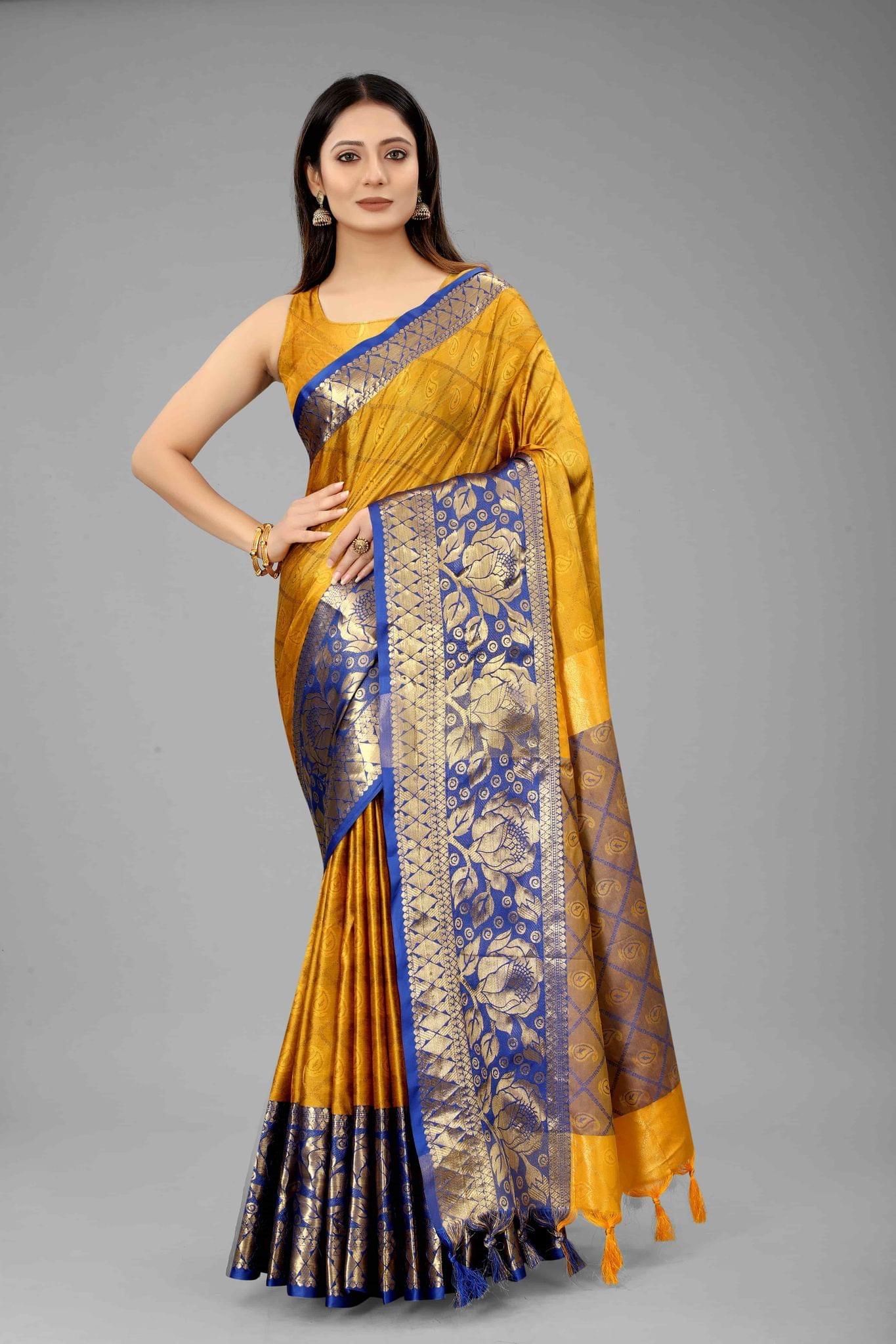 Silk Zone Women's Pattu Art Silk Saree With Unstiched Blouse Piece