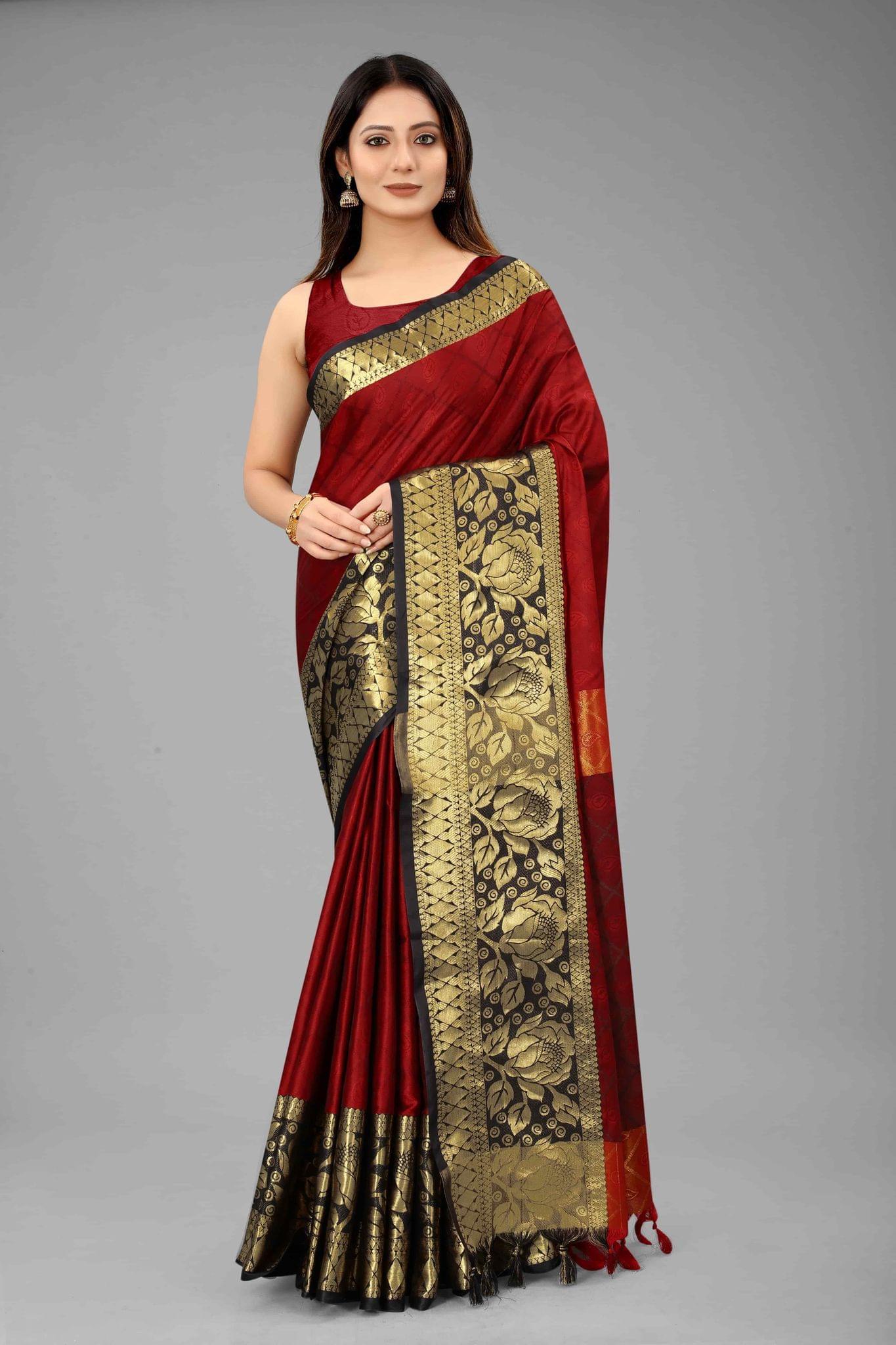 Silk Zone Women's Pattu Art Silk Saree With Unstiched Blouse Piece