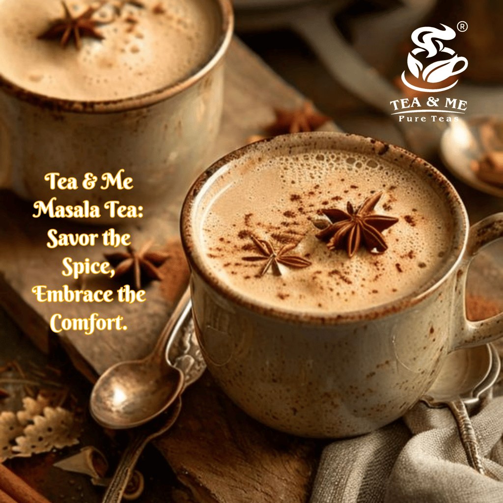 Tea & Me Masala Tea Blended CTC with finest Indian spices Black Pepper, Cardamom, Cinnamon, Ginger, Masala Chai Tin