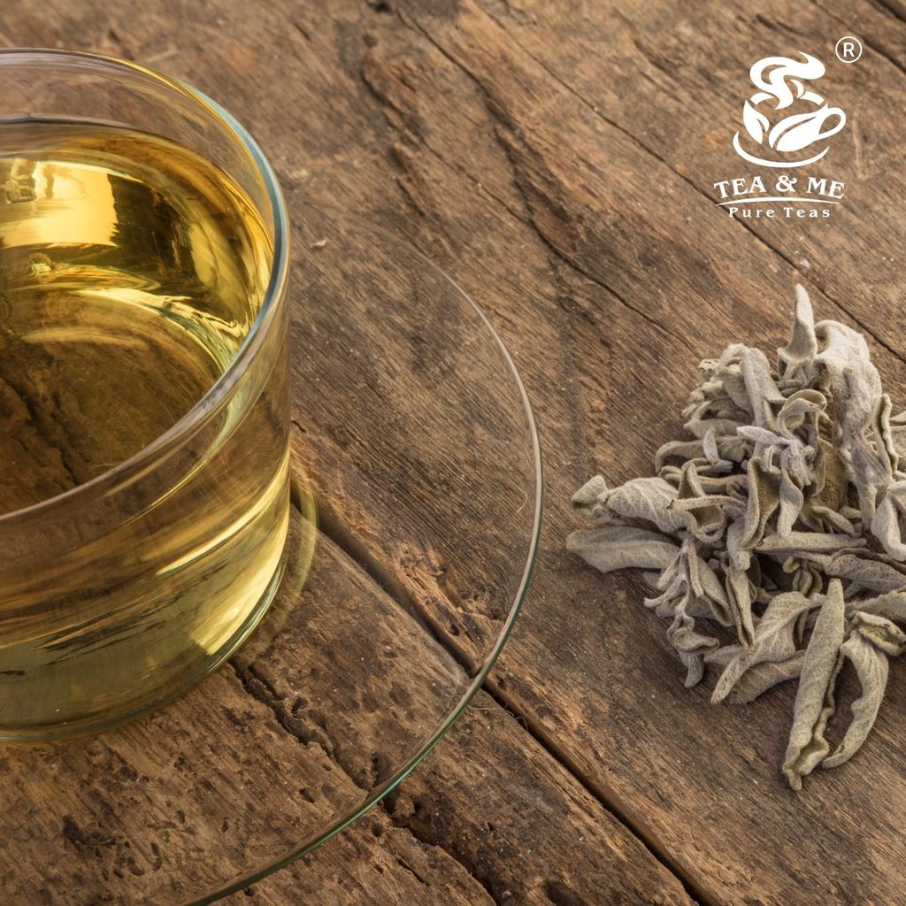 TEA & ME Dried Sage Leaves for Tea | Smudge Smudging, Energy, Reiki, Energy Block Removal | Blood Sugar Support, Nutrient-Rich, Antioxidant-Packed - 50g