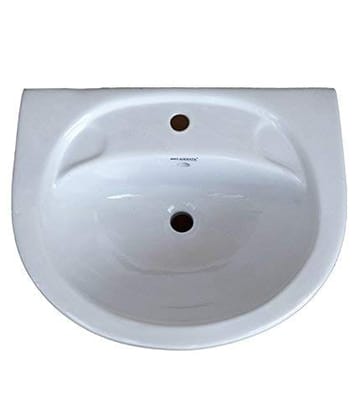 Belmonte Wash Basin with Pedestal, White, Glossy Finish
