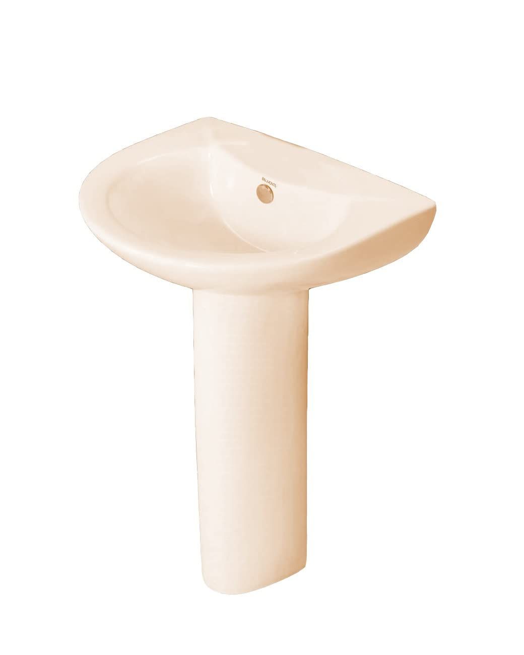 Belmonte Ceramic Wash Basin Royal with Stand/Pedestal for Bathroom/Washroom/Toilet 21 Inch x 18 Inch - Ivory