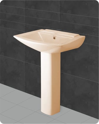 Belmonte Wash Basin Altis 23 Inch x 17 Inch with Pedestal - Ivory