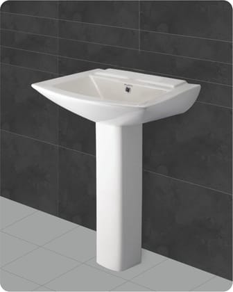 Belmonte Wash Basin Altis 23 Inch x 17 Inch with Pedestal - White