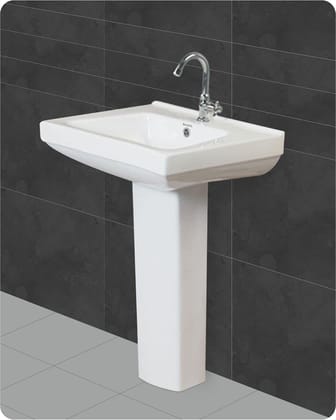 Belmonte Ceramic Designer Double Color Wash Basin with Pedestal/Stand for Bathroom/Washroom/Dining Sofia 23 Inch x 18 Inch