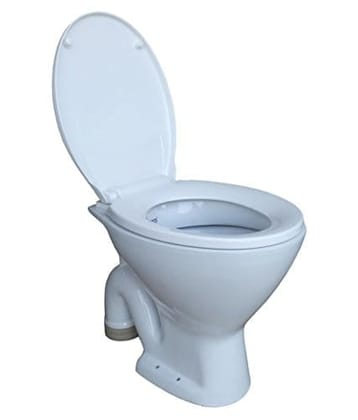 Belmonte Ceramic Floor Mounted European Water Closet - Ivory, S Trap, Slow Motion Seat Cover, 47cm x 37cm x 40cm