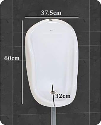 Belmonte Ceramic Wall Mount Large Urinal Pot for Gents/Male/Boys/Men Toilet/Bathroom/Washroom