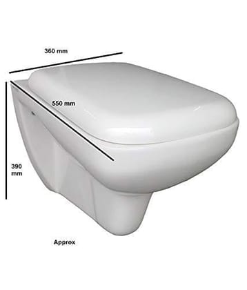 Belmonte Wall Mount/Wall Hung Western Toilet/Commode/Water Closet Cera 55 x 36 x 39 cm