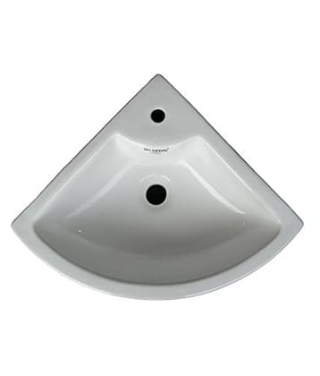 Belmonte Ceramic Wall Hung/Table Top Wash Basin Delta (16 x 16-Inches, Ivory)