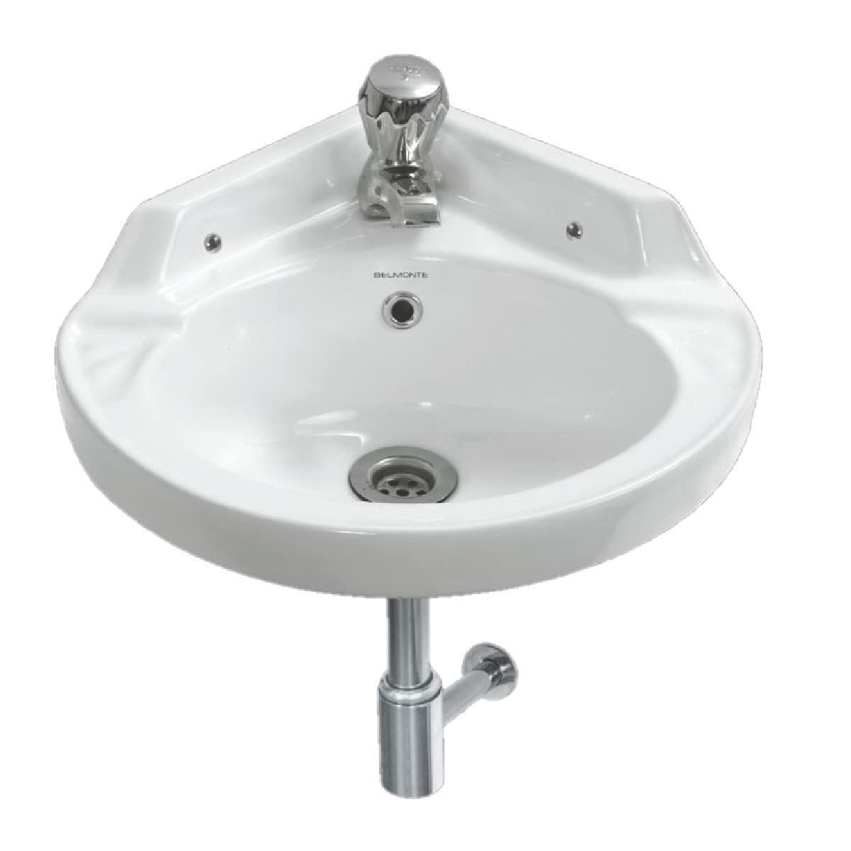 Belmonte Small Corner Sink/wash Basin, White, Glossy Finish