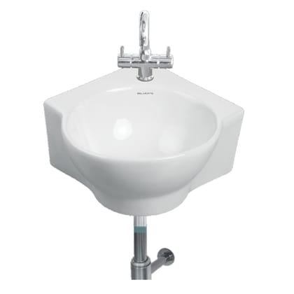 Belmonte Ceramic Glossy Wall Hung Table Top Little Wash Basin (Ivory, 13 x 13 Inch)
