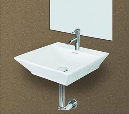 Belmonte Wall Hung/Table Top Ceramic Wash Basin Shaper (18 x 18-inch, White)