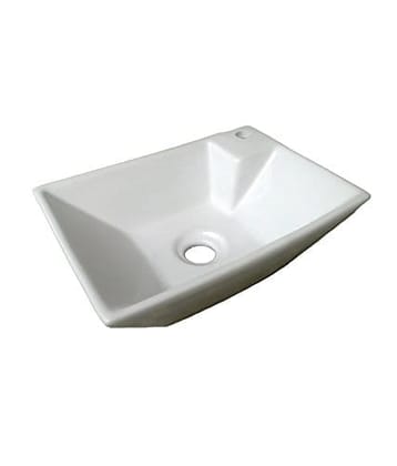 Belmonte Over Counter Vessel Sink Wash Basin, White, Glossy Finish