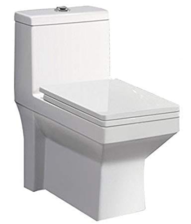 Belmonte Ceramic Floor Mounted One Piece Western Toilet Commode EWC Water Closet Ripone Outlet Location Back Wall Side P Trap Distance 180mm 7 Inch - White