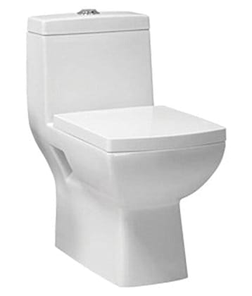 Belmonte Ceramic One Piece Water Closet Western Commode Square Outlet Location Floor Side Bottom S Trap Distance 225mm 9 Inch with Cera Pedestal Wash Basin - White