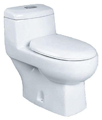 Belmonte Ceramic Floor Mounted Outlet Location Floor Side Bottom One Piece Western Toilet Commode Water Closet WC Eroca S Trap 225mm 9 Inch with Soft Close Toilet Seat Cover - White