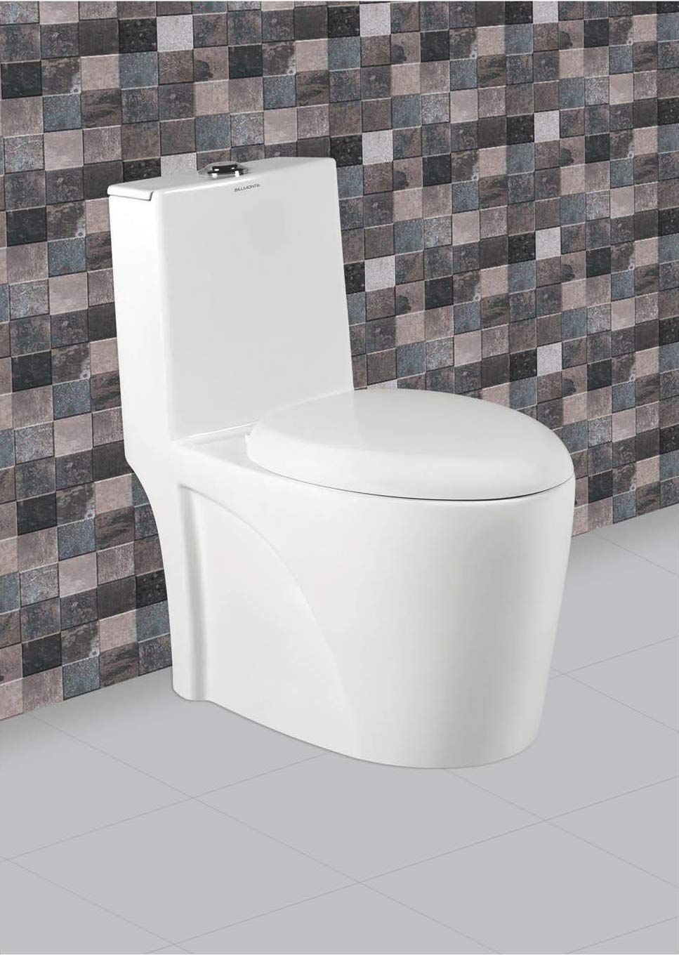 Belmonte Ceramic Floor Mounted Water Closet/One Piece Western Toilet/Commode Numero S Trap 230mm / 9 Inch