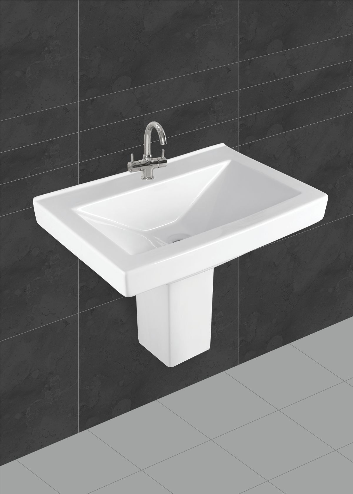 Belmonte Half Pedestal Wash Basin LCD