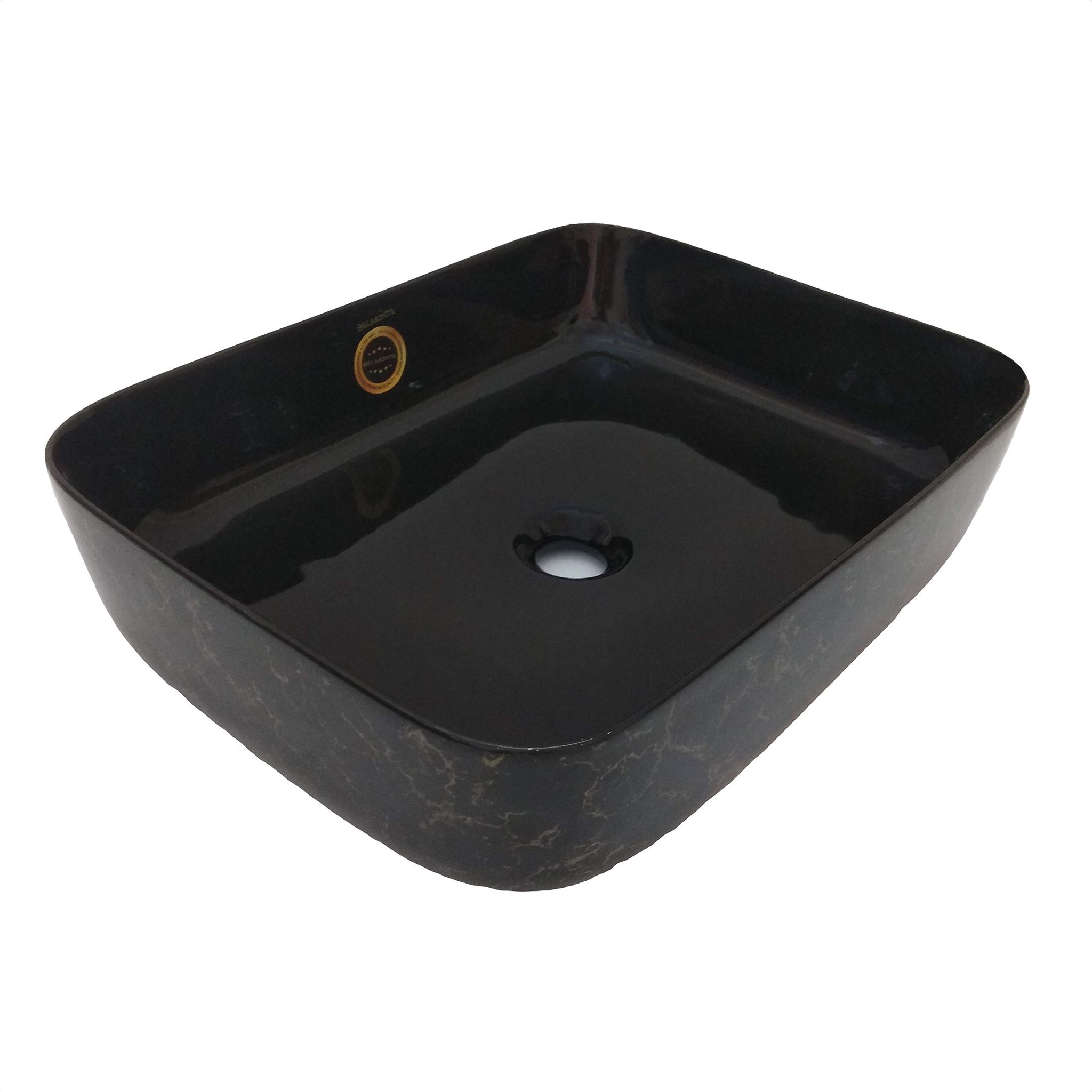 Belmonte Ceramic Designer/Rectangle/Color Table Top/Over Counter/Vessel Sink/Wash Basin for Bathroom Battle (LxWxH) 40cm x 50cm x 13cm