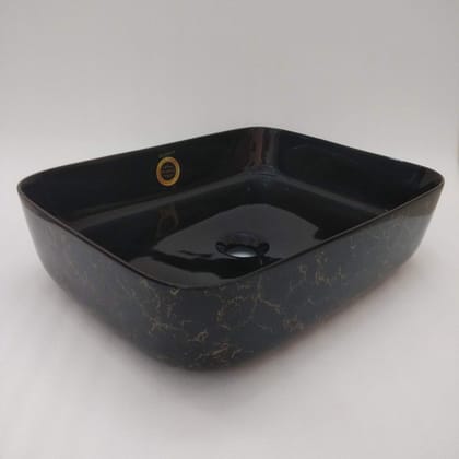 Belmonte Ceramic Designer/Rectangle/Color Table Top/Over Counter/Vessel Sink/Wash Basin for Bathroom Battle (LxWxH) 40cm x 50cm x 13cm