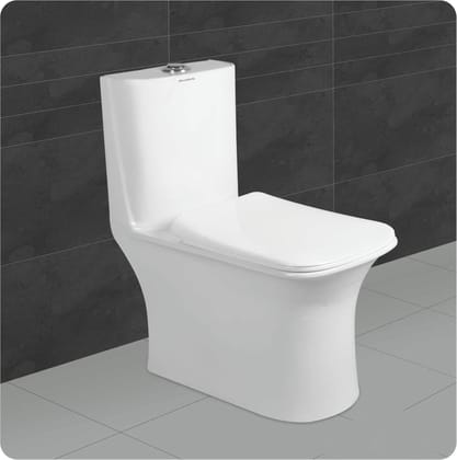 Belmonte Ceramic One Piece Western Toilet/Commode/Water Closet/EWC Crenza S Trap 230mm / 9 Inch with Syphonic Rimless Tornado Flushing
