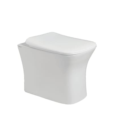 Belmonte Ceramic Floor Mounted European Water Closet/One Piece Western Toilet Commode/WC/EWC Battle S Trap with Slow Motion/Soft Close Seat Cover 51cm x 35cm x 39cm