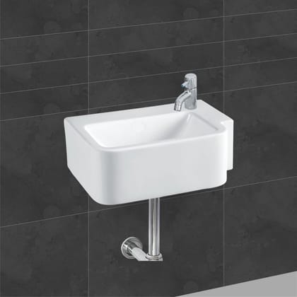 Belmonte Ceramic Wall Hung Table Top Wash Basin Libra (18 x 13 x 5 Inches, White)