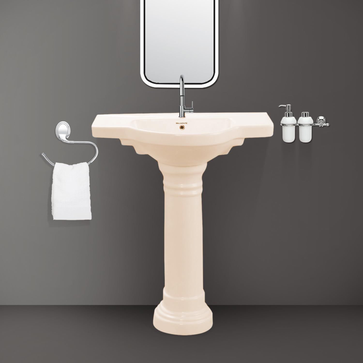 Belmonte Wash Basin Counter with Pedestal