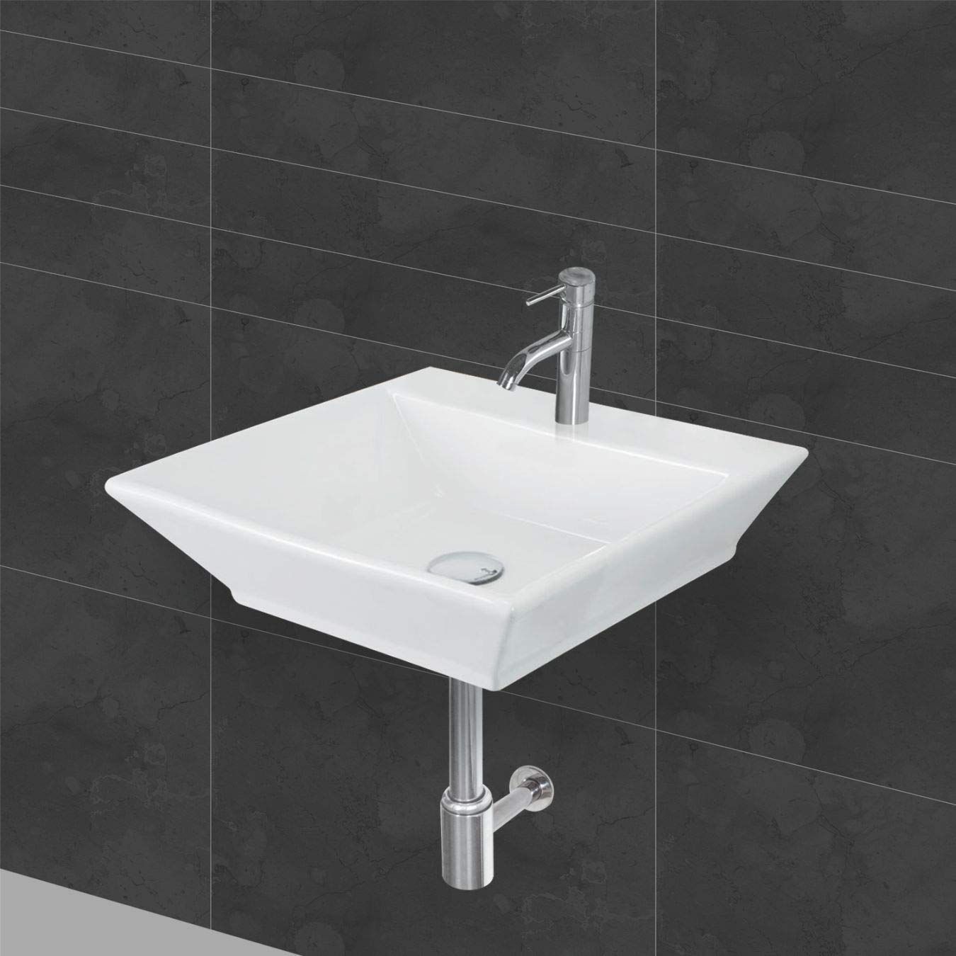 Belmonte Wall Mount/Table Top/Counter Top/Square Wash Basin Shapper