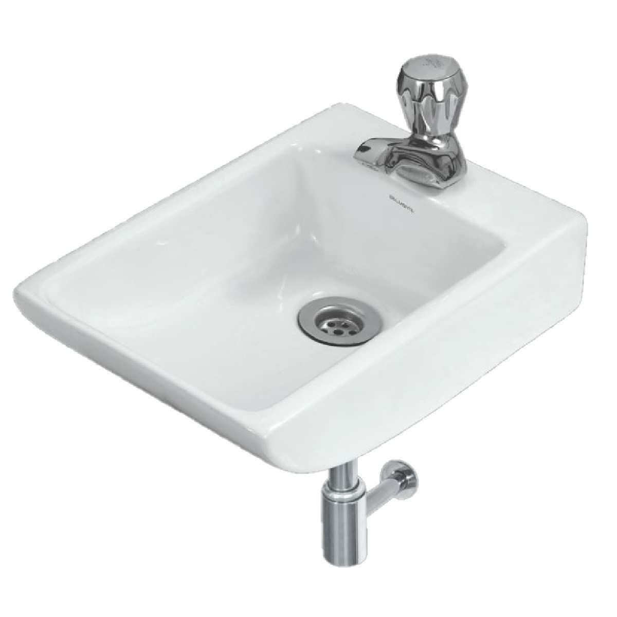 Vardhman Ceramics Wash Basin Wall Hung Mounted Glossy Finish White Sink for Bathroom