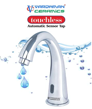 Vardhman Ceramics Touchless Automatic Sensor E Tap Faucet for Wash Basin AC/DC Power Supply Model - Swan