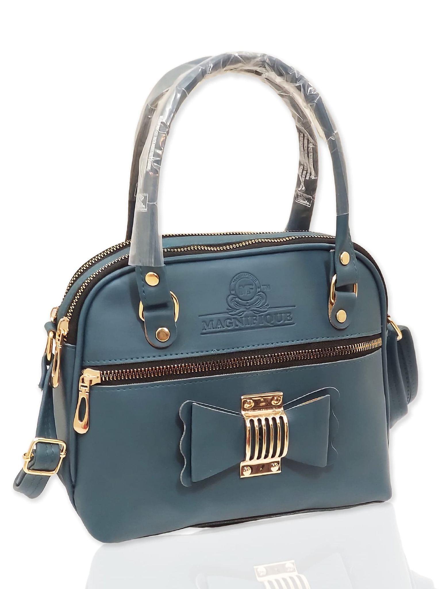 Magnifique Women's Hand/Sling/Side Bag/purse Polyurethane Western (Turquoise)