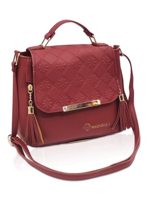 Magnifique Women's Hand/Sling/Side Bag/purse Polyurethane Western (Multicolor)