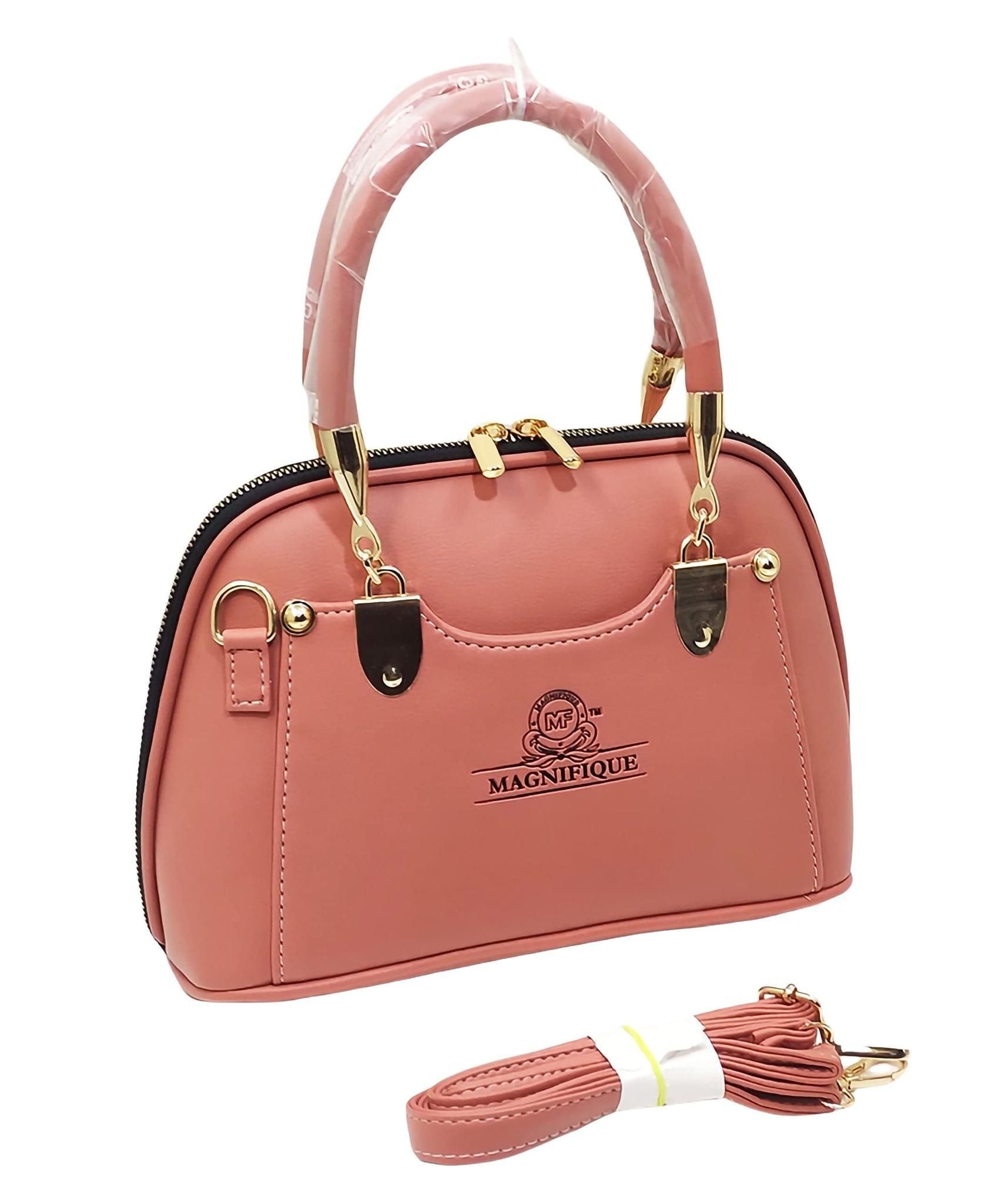 Magnifique Women's Hand/Sling/Side Bag/purse Polyurethane Western (Pink)