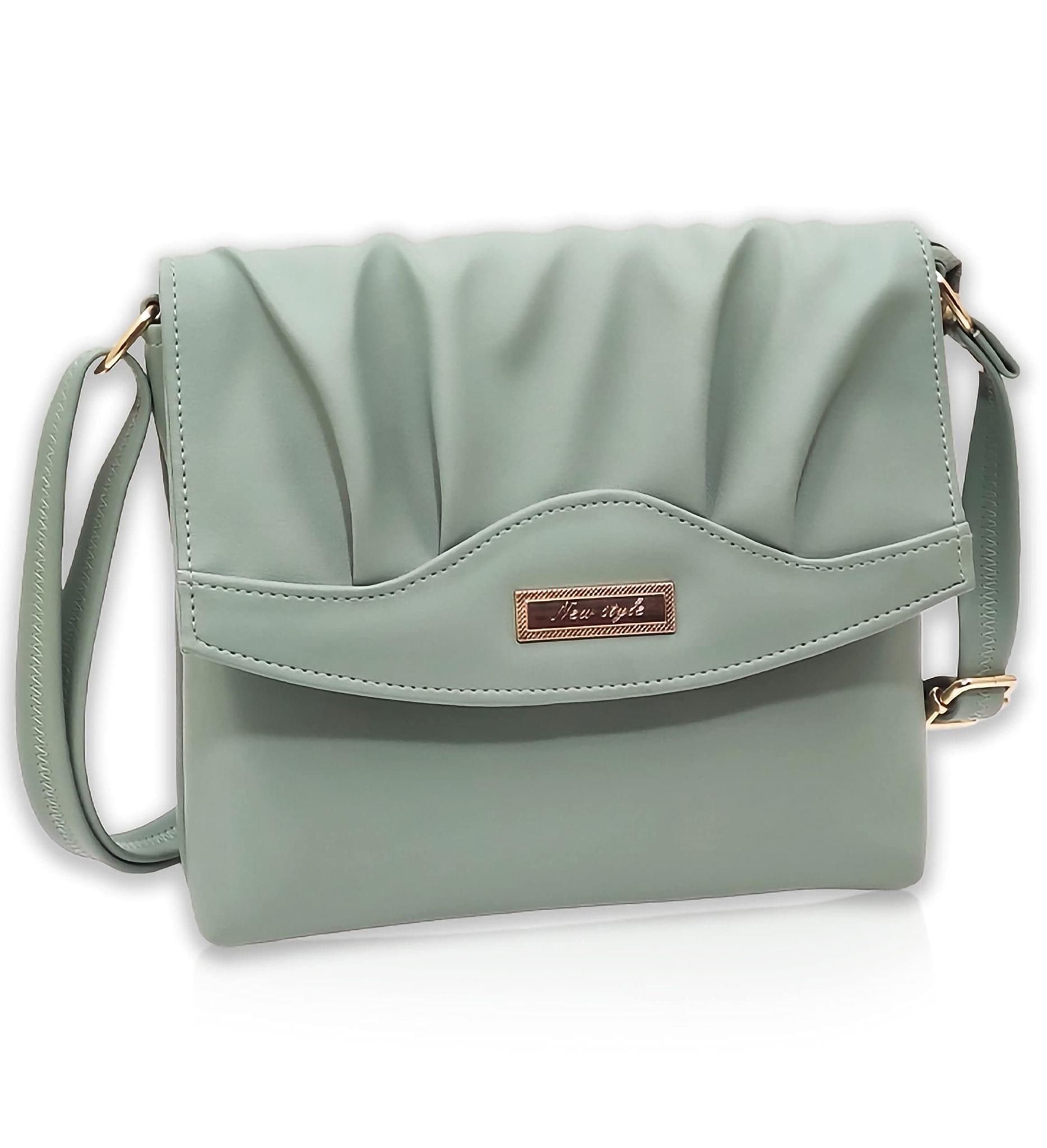 Magnifique Women's Hand/Sling/Side Bag/purse Polyurethane Western (Green)