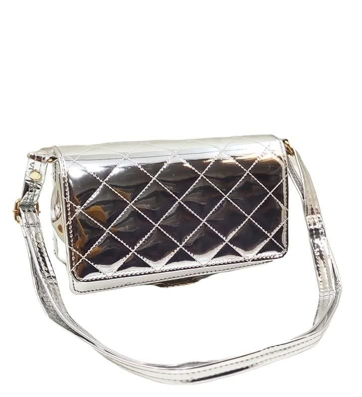 Magnifique Women's Hand/Sling/Side Bag/purse Polyurethane Western (Silver)