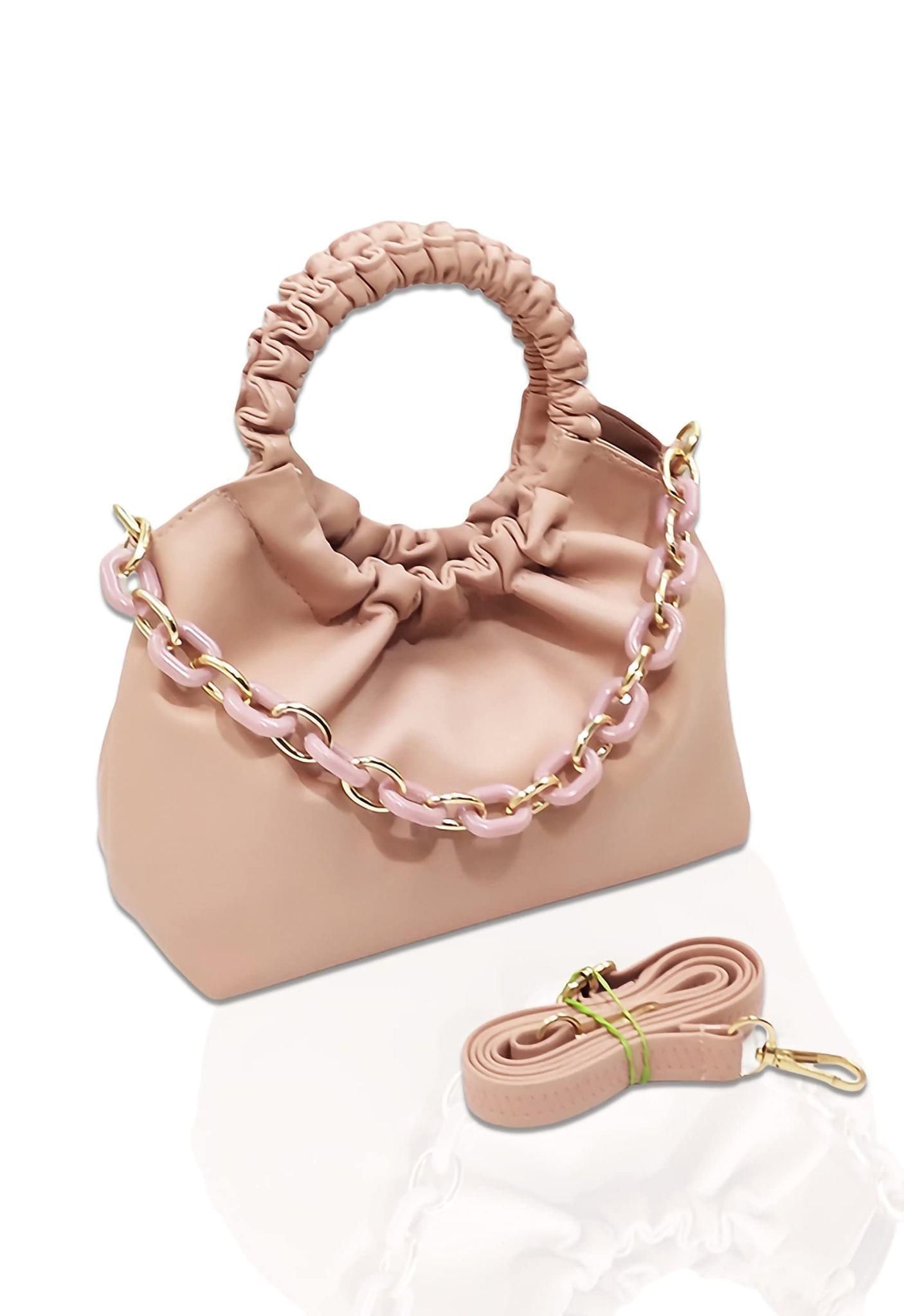 Magnifique Women's Hand/Sling/Side Bag/purse Polyurethane Western (Pink)