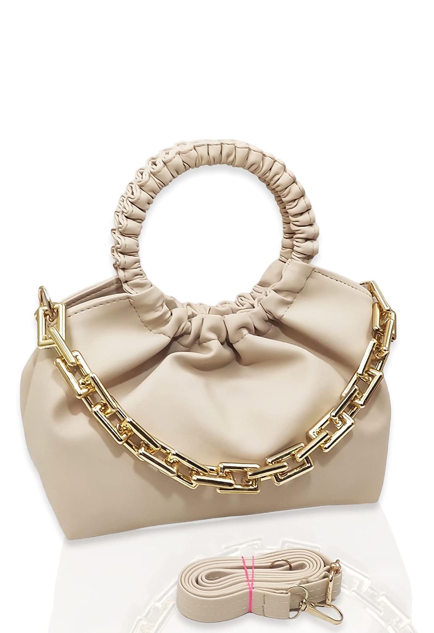 Magnifique Polyurethane ?Women's Hand/Sling/Side Bag/Purse? (Free Size_Beige)