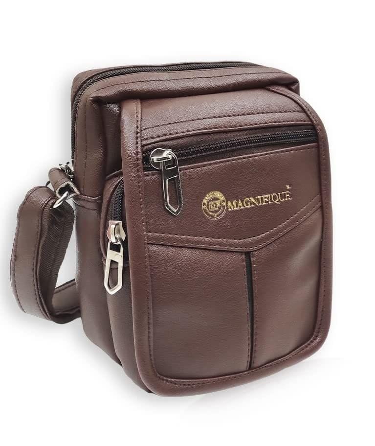 Magnifique Polyurethane ?Women's Hand/Sling/Side Bag/Purse? (Free Size_Brown)