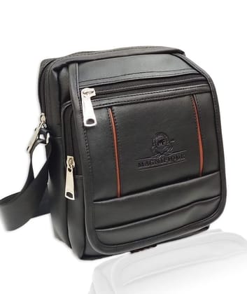 Magnifique Women's Hand/Sling/Side Bag/purse Polyurethane Western (Black)