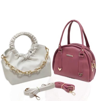 Magnifique Women's Hand/Sling/Side Bag/purse Polyurethane Western (White)