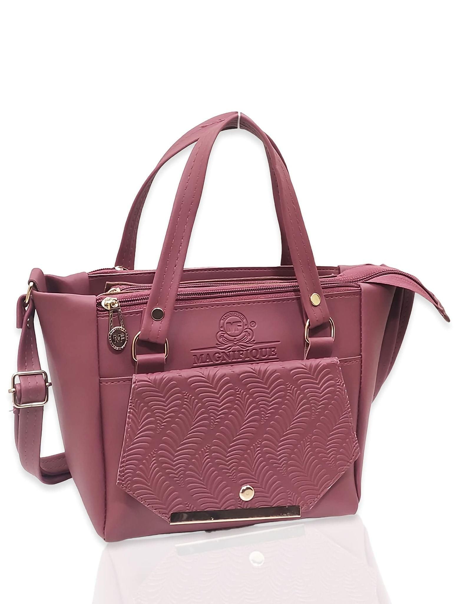 Magnifique Polyurethane ?Women's Hand/Sling/Side Bag/Purse? (Free Size_Red)