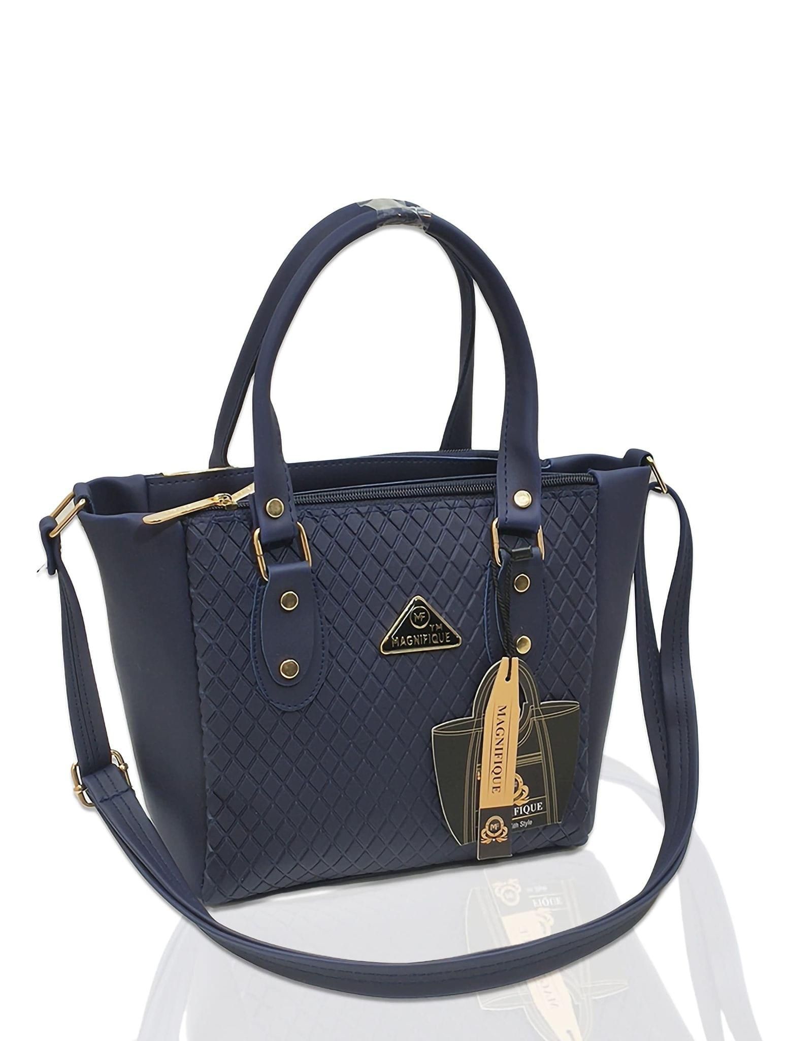 Magnifique Women's Hand/Sling/Side Bag/purse Polyurethane Western (Blue)