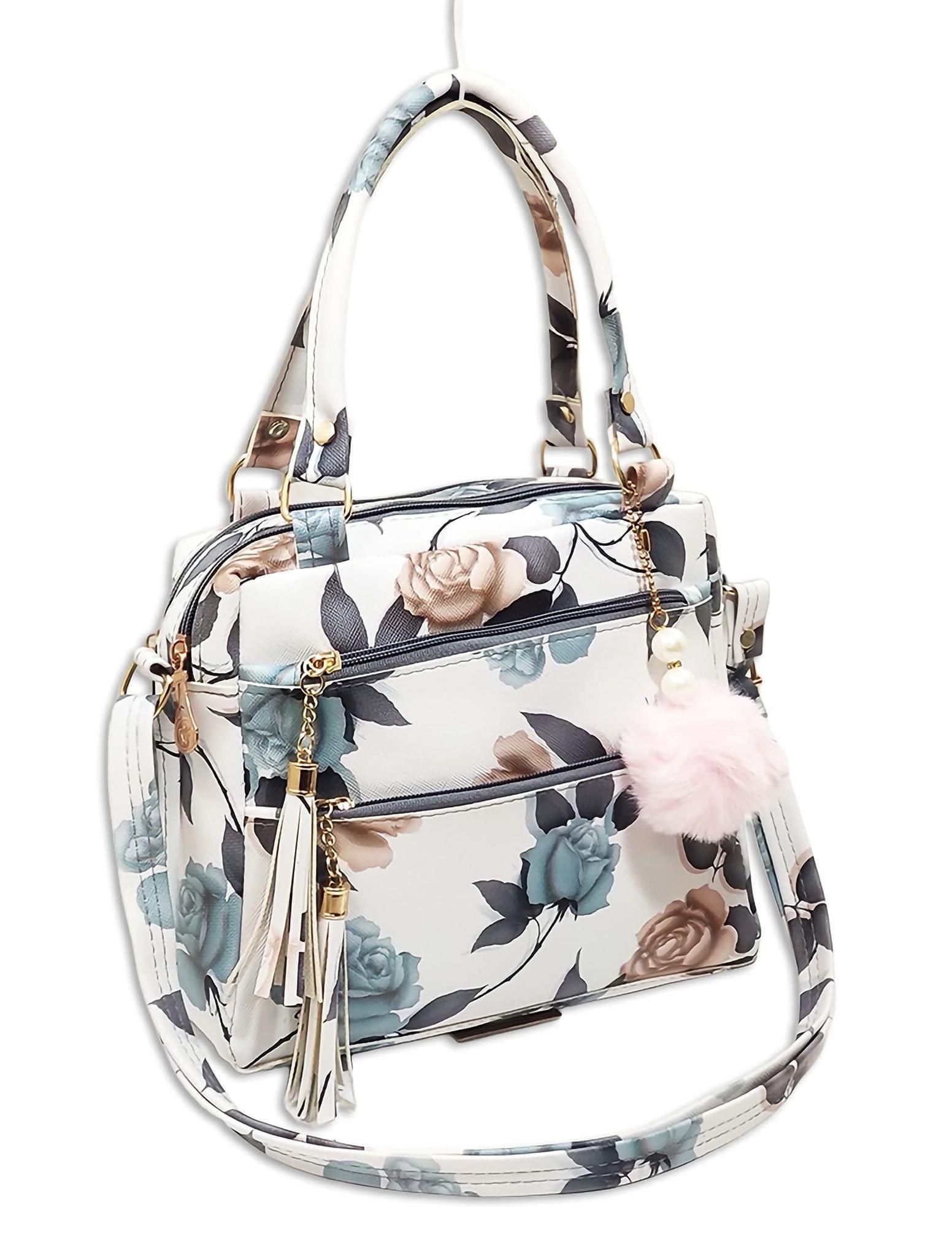 Magnifique Women's Hand/Sling/Side Bag/purse Polyurethane Western (Grey)