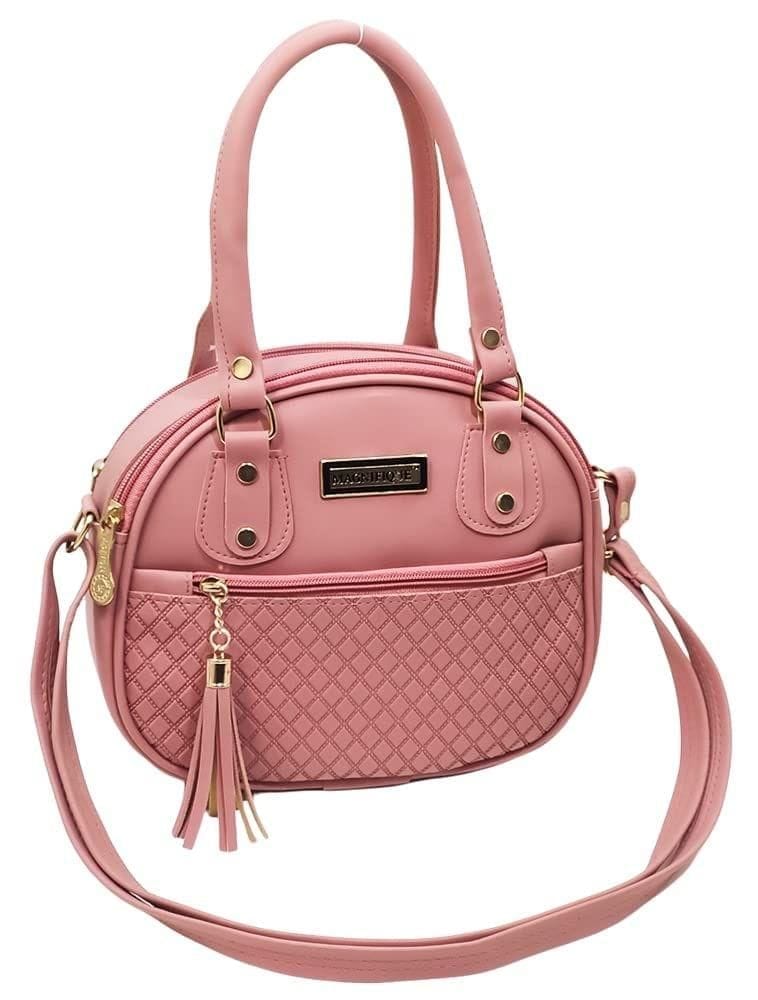 Magnifique Women's Hand/Sling/Side Bag/purse Polyurethane Western (Pink)