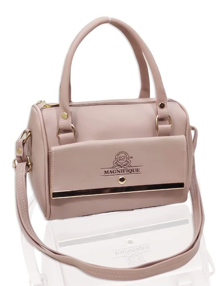 Magnifique Women's Hand/Sling/Side Bag/purse Polyurethane Western (Pink)