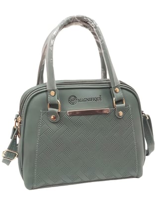 Magnifique Women's Hand/Sling/Side Bag/purse Polyurethane Western (Green)