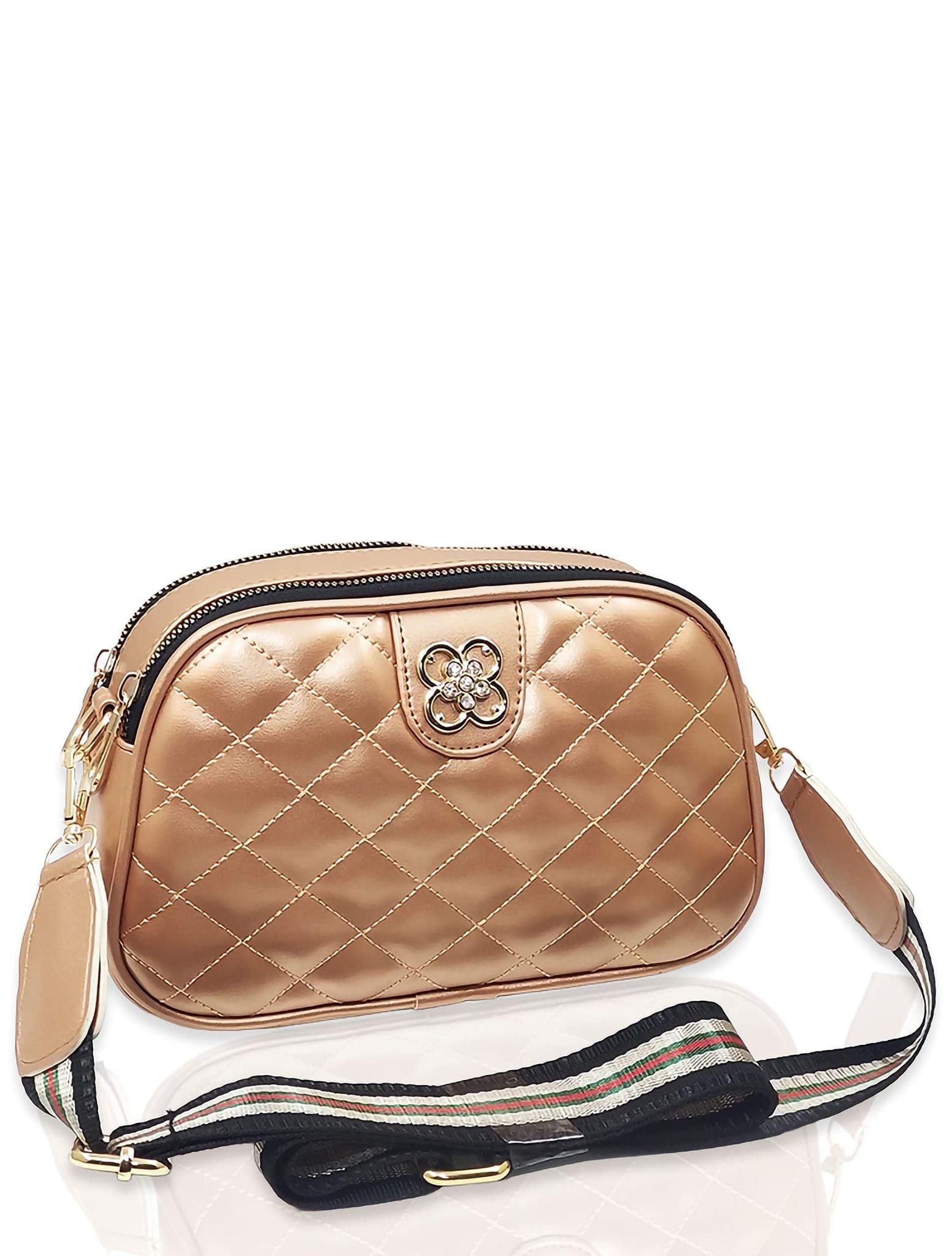 Magnifique Polyurethane ?Women's Hand/Sling/Side Bag/Purse? (Free Size_Gold)